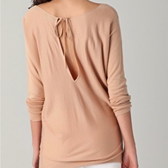 Vince Slit Back Tie Cashmere Blend Sweater - Picture 2 of 7